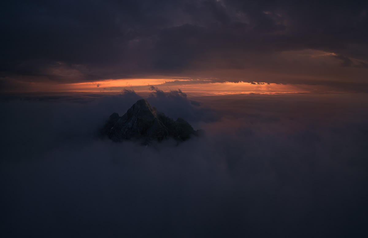 Meine Lieblingsmotive - 0205 - 0cd37cfe 1 Panorama Allgäu Alpen Berge Hinterstein Sonnenuntergang Nebelmeer Wolken Nebel Hochvogel Oberallgäu blau rot orange