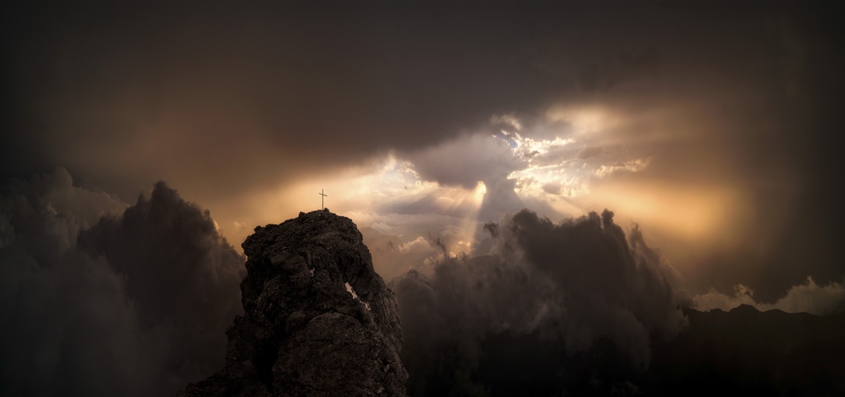 Meine Lieblingsmotive - 0485 - a641590f 1 Panorama Allgäu Alpen Berge Oberstdorf Sommer Nebel Nebelmeer Oberallgäu orange schwarz
