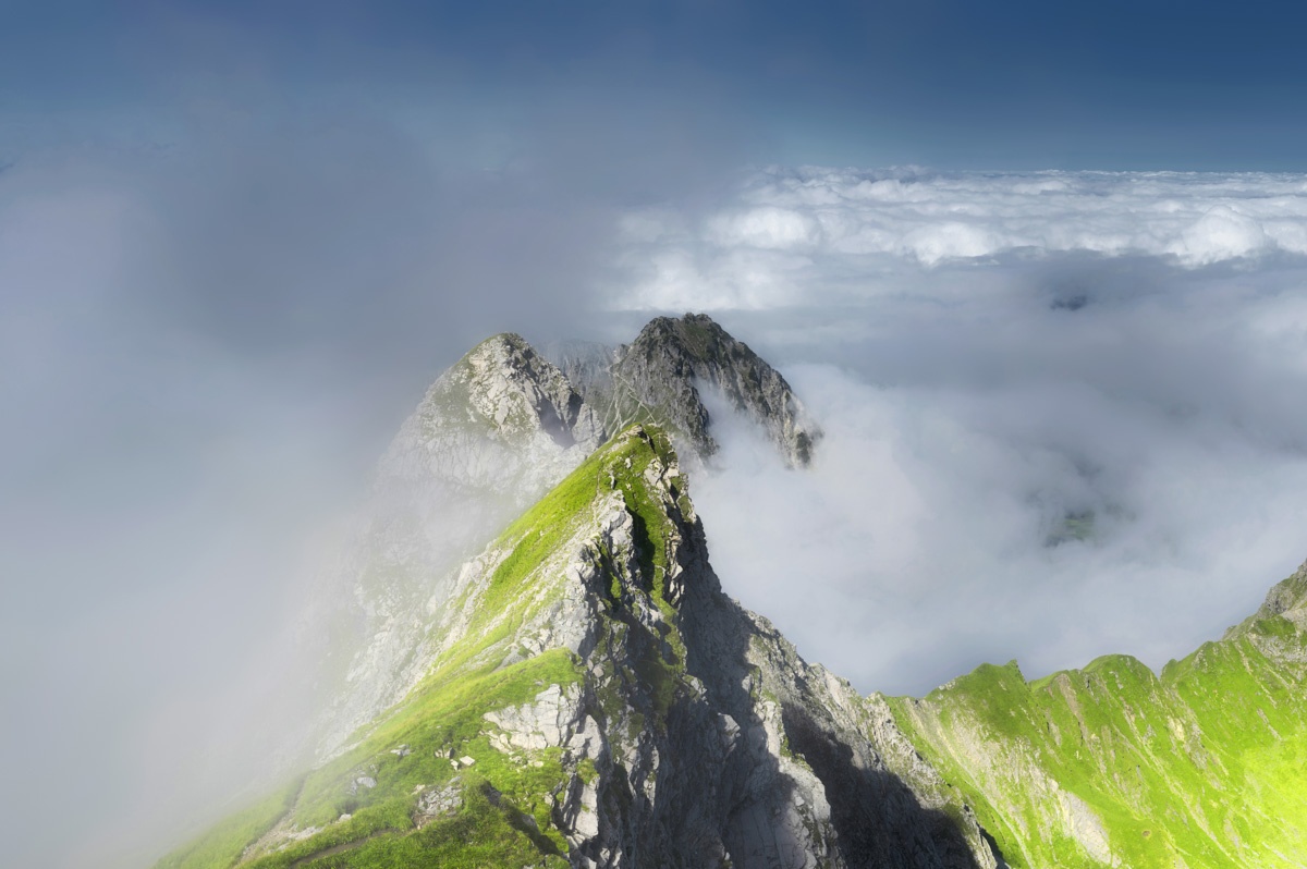 Allgäu Alpen Berge Oberstdorf Sommer Gaißalpsee Rubihorn Bergsee Nebelhorn Oberallgäu blauer himmel grün sonne