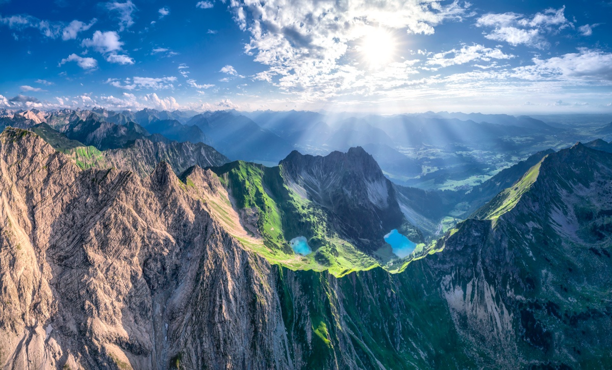 Bergbilder berg bilder Allgäu Alpen Berge Oberstdorf Sommer Gaißalpsee Rubihorn Bergsee Nebelhorn blauer himmel grün sonne